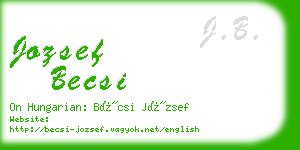 jozsef becsi business card